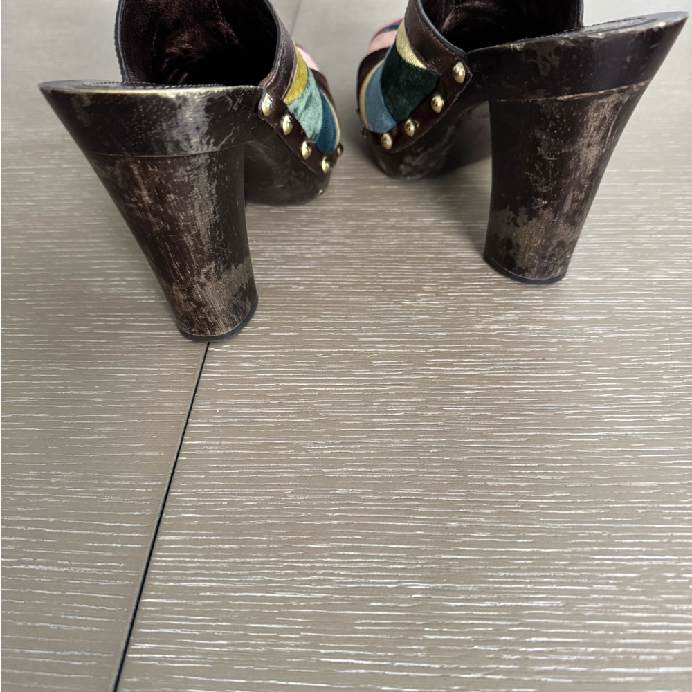 Coach Women's Multicolor Velvet Mules - Picture 2 of 3